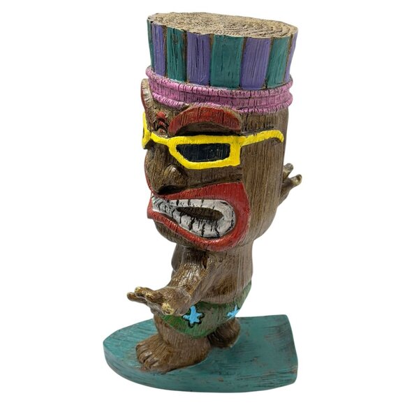 Kahuna Tik Surfer Dude Resin 15 inch Statue Perfect Tiki Bar Decor - Picture 3 of 11
